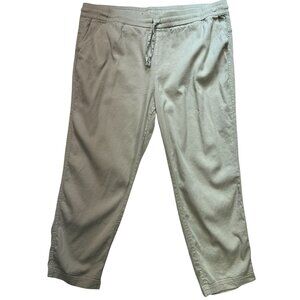 32 Degree Cool Womens Wide-Leg Linen Drawstring Pants Stretch Sz XXL Olive Green